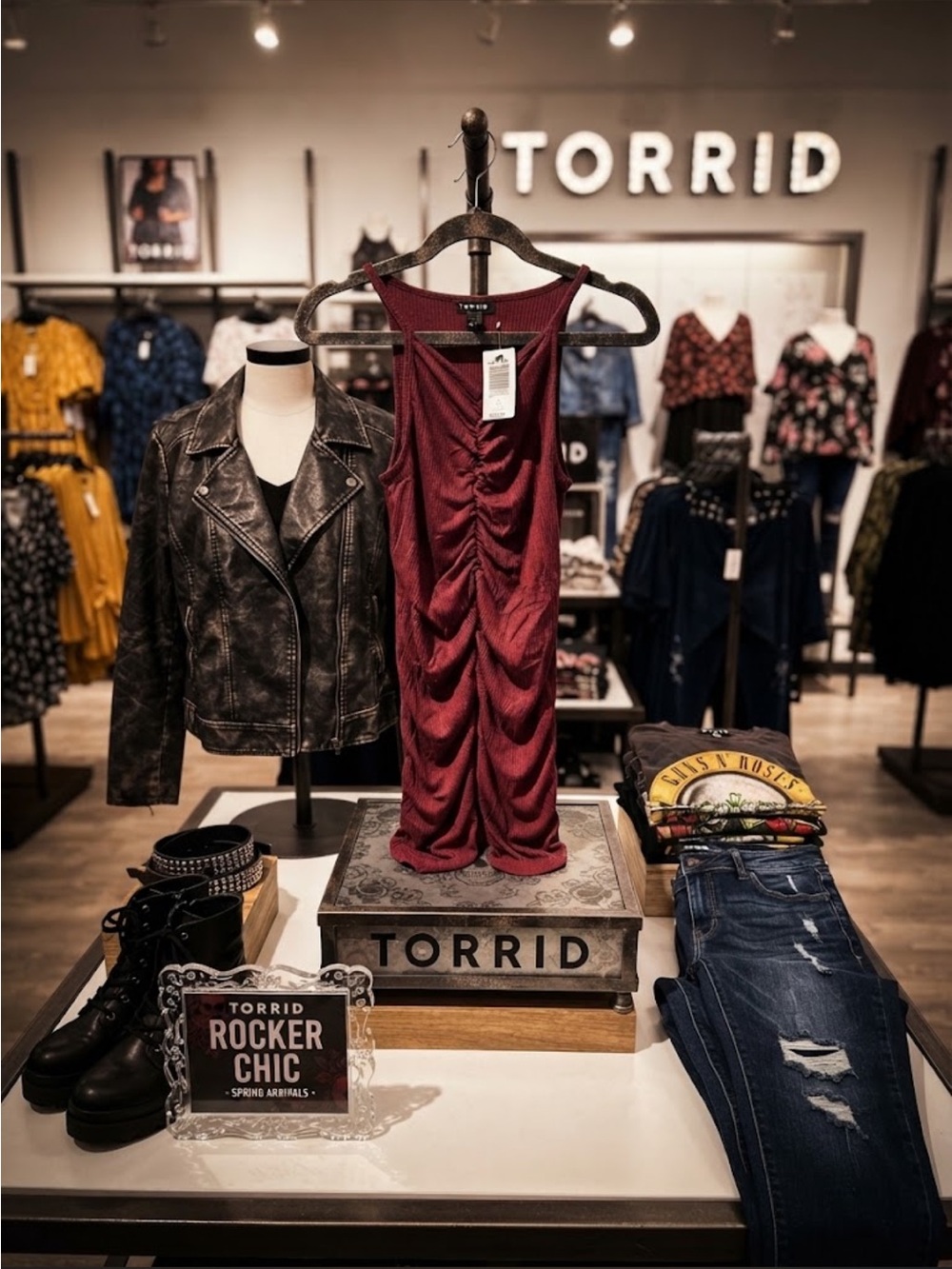 torrid NWT Burgundy Ruched High-Neck Tank